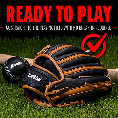 Franklin Sports Kids Baseball Gloves - RTP Youth Teeball Glove + Ball Set - Boys + Girls Teeball Mitt - 9.5"