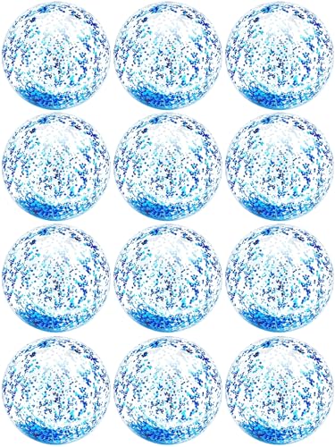 12 Pack Inflatable Glitter Beach Balls Bulk - 16" Beach Ball Swimming Pool Toys for Games Adults Kids, Summer Pool Beach Party Decoration,Luau Decorations Essential Blow Up Beach Ball (Blue,Glitter) - color: Blue