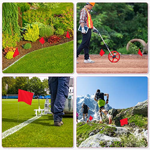 50 Pack Marking Flags Marker Flags for Lawn, IKAYAS 4 * 5 * 15 Inch Red and Blue PVC Small Yard Flags Yard Marking Flags Lawn Flags, Garden Flags, Survey Flags, Irrigation Flags, Landscape Flags - color: red and blue