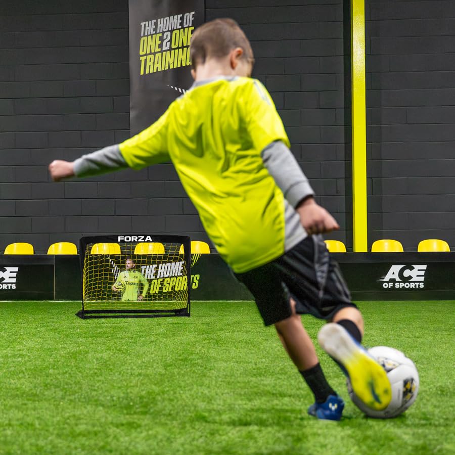 FORZA Square Pop-Up Soccer Goal [6 Sizes] | Portable Goal Posts for Kids Shooting Practice - Pop-Up in Minutes | Single or Pair of Goals