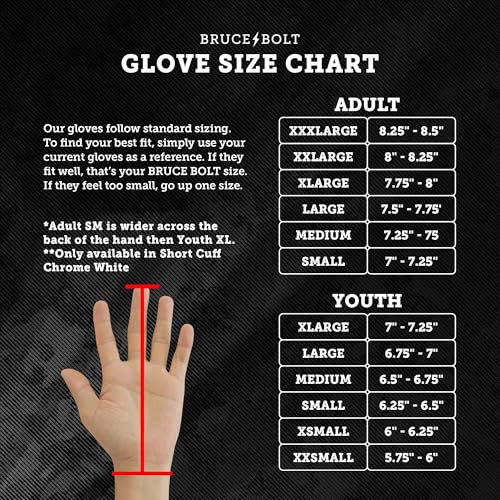 BRUCE BOLT Signature Series Long Cuff Batting Gloves - Pro-Athlete Collection - Adult & Youth Sizes - color: Happ/White, size: Large