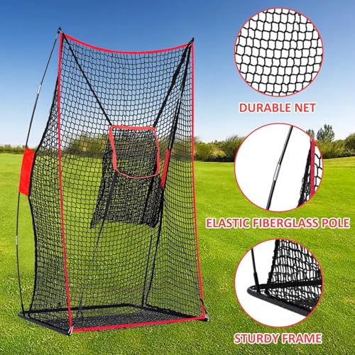 Football Kicking Net for Quarterback Training - 3x6FT Passing Accuracy Trainer with Bonus Detachable Center Throwing Target Pocket - Portable for Backyard Practice