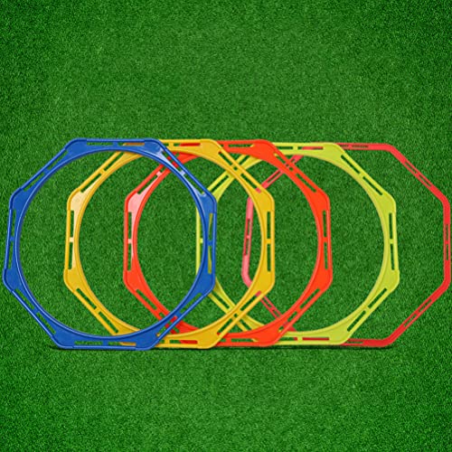 BESPORTBLE 4Pcs Agility Training Equipment, Football Training Circle Adult Soccer Ball Basketball Outdoor Trains for Adults Sports Agility Football Training Ring Ladder Footwork, Multi-Function Agilit