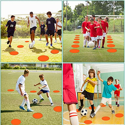 4inch & 9inch Poly Spots Spot Markers for Gym Floor, 12/24 Pcs Flat Cones Non-Slip Rubber Floor Dots Agility Markers for Soccer Basketball Sports Speed Training, Dance, Classroom Activities - style: 12Pcs 9 inch Orange