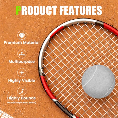 12/18 Pack Tennis Balls for Training, Pet Dog Playing, and Practice with Mesh Bag for Transport and Beginner Training - color: Grey-18Pack