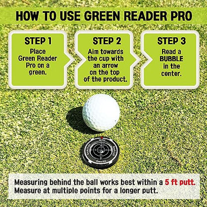 Birdie Putt Green Reader | Poker Chip Style Ball Marker Compact & Stylish Golf Putting & Green Reading Aid Bubble Level High Precision Alignment Reader Tool Golf - color: Black & Black