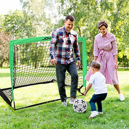 Pro-Grade Kids Backyard Soccer Goal, Tear-Resistant 5-Layer Polyester Soccer Net & 10mm Poles for Maximum Durability, 4x3ft/6x4ft/7x5ft, Pop Up Portable Soccer Training Equipment Set with Size 4 Ball - size: 4 ft x 3ft, style: Green