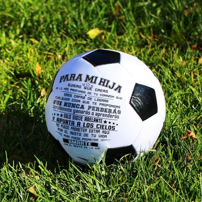 Traditional Black White Soccer Ball High Performance Diameter 21cm/ 8.3 Inch, I Love You Inspirational Soccer Gifts for Birthday Christmas - color: Para Mi Hija