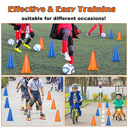 Cones Sports 9 Inch, 15 Pack Training Cones for Soccer Practice, Agility Field Cone Set for Drills Football Basketball, Plastic Cones for Outdoor Indoor Games