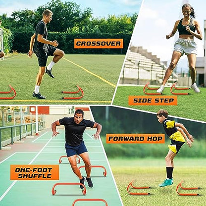 Yes4All Agility Speed Training Agility Hurdles for Athletes - 5 Pack - Speed and Agility Training Equipment for Soccer Basketball Football Hurdle Training
