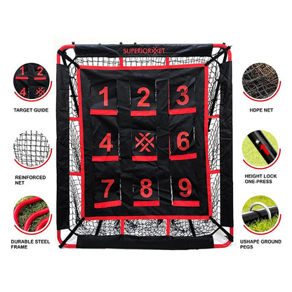 5x4FT Baseball Rebounder Net for Pitching and Batting Training – Multi-Sport Pitch Back Bounce Net – Softball, Soccer & Basketball Training Equipment for Kids and Adults