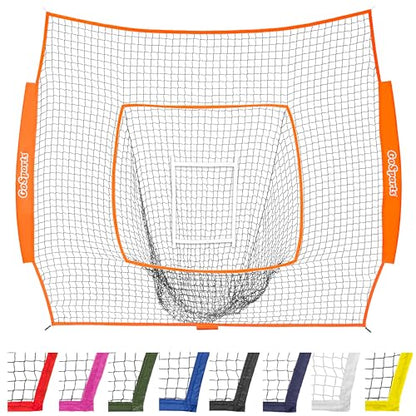 GoSports Replacement 7 x 7 ft Baseball Net - NET ONLY - Frame NOT Included - Choose Your Color - color: Orange