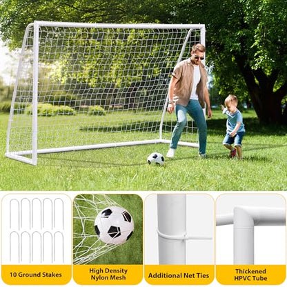 ZENY Portable Soccer Goal for Backyard,12x6 / 10x6.5 / 8x5 / 6x4 ft Kids Adults Soccer Net and Frame for Home Backyard Practice Training Goals, Soccer Training Equipment - style: 10 x 6.5 FT