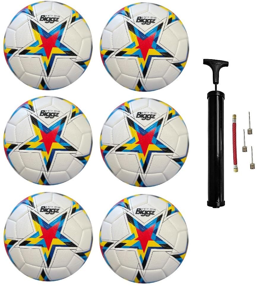 Biggz High Tech Mould Starz Soccer Ball Size 5 with Hand Pump