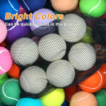 Tennis Balls 6 Pcs Training Tennis Balls Come with Mesh Bag for Easy Transport Beginner High Elasticity Practice Loose Tennis Ball for Dogs Natural Rubber Material