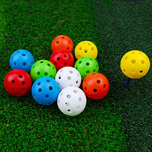 Crestgolf 50pcs Plastic Golf Training Balls – Airflow Hollow 40mm Golf Balls for Driving Range, Swing Practice, Home Use,Pet Play. …