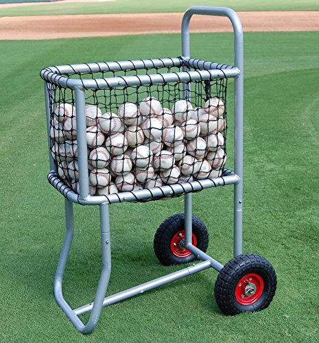Trigon Sports Ball Locker with Wheels, Rolling Sports Balls Cart, Baseball Storage Rack for Gym, School and Club, Black, 18'' W x 24'' L x 45'' H