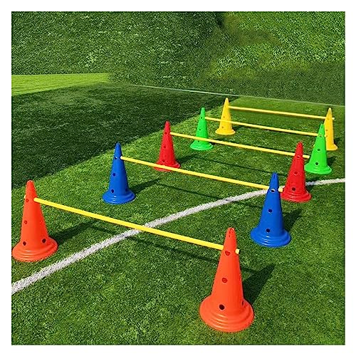 YXXSDP Professional Hurdle Cone Set, Adjustable Training Cones and Agility Poles, Multi-Sports Practice Equipment for Kids Pets Adult