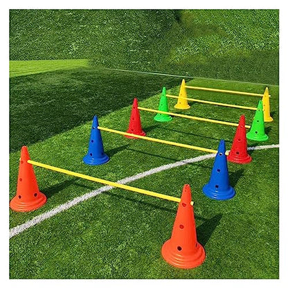 YXXSDP Professional Hurdle Cone Set, Adjustable Training Cones and Agility Poles, Multi-Sports Practice Equipment for Kids Pets Adult