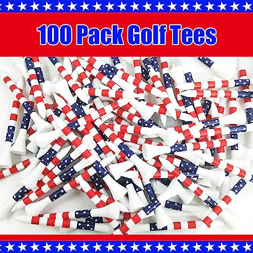 Dukars 3-1/4" Performance Golf Tees, Stars and Stripes, 100 Count
