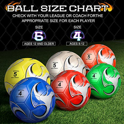 Supervitae 12 Pack Soccer Balls for Teen Adult Bulk Deflated Soccer Balls with Pump Outdoor and Indoor Training Practice Football for Back to School Sports Game Birthday Gift Party - size: Size 4