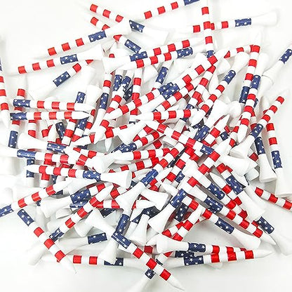 Dukars 3-1/4" Performance Golf Tees, Stars and Stripes, 100 Count