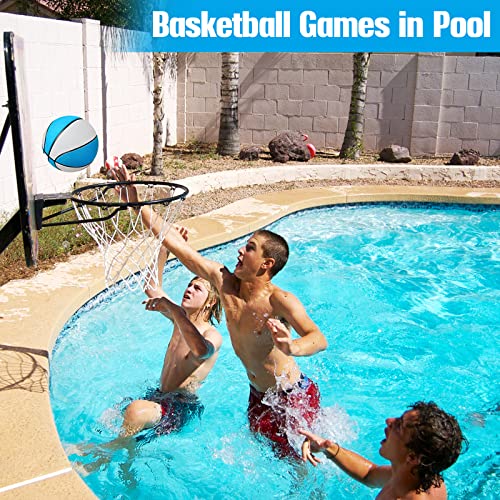 TNELTUEB Mini Basketball Replacement 8.5 Inch Pool Basketballs Ball Hoop Indoor Outdoor Toy, Fits All Standard Swimming Pool Basketball Hoop Pool Game Toy Water Games - color: 2 Pack(8.5 Inch) Blue&White