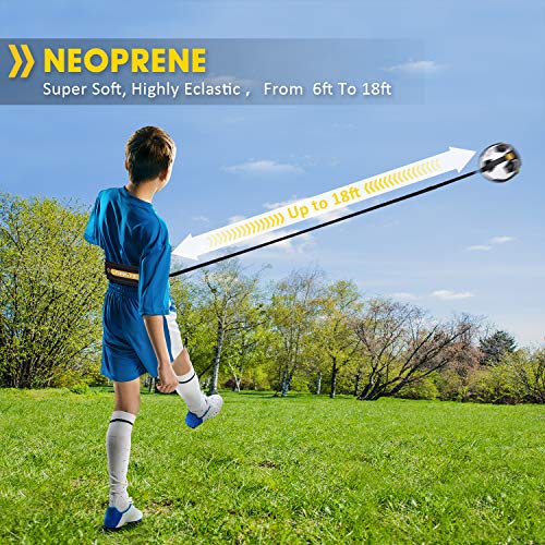 Soccer Training Equipment for kids Adults, Solo Soccer Trainer Belt, with Upgraded Leather Fixation