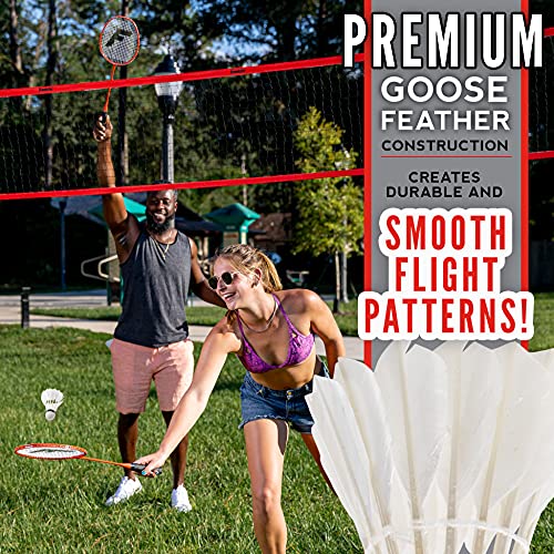 Franklin Sports Volleyball + Badminton Combo Sets - Backyard + Beach Outdoor Volleyball + Badminton Net Set - Portable Badminton + Volleyball Net with Poles - Volleyball, Rackets + Birdies Included - style: Elite