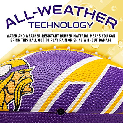 Franklin Sports NFL Team Footballs - Rubber Youth Mini Balls for All Teams - Kids 8.5" Football + Air Pump Sets - Official NFL Licensed - style: Minnesota Vikings