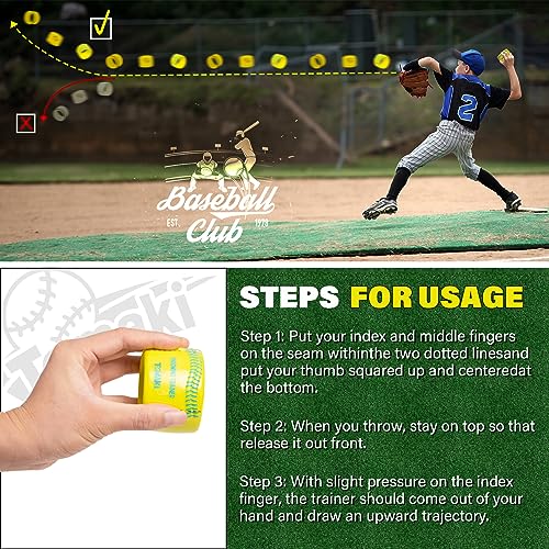 Tomaki Baseball Throwing Trainer, Baseball Pitching Trainer Throwing Spin Trainers, Softball Spinner for Pitchers Baseball Speed Ball Baseball Training Equipment-4 Packs