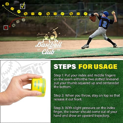 Tomaki Baseball Throwing Trainer, Baseball Pitching Trainer Throwing Spin Trainers, Softball Spinner for Pitchers Baseball Speed Ball Baseball Training Equipment-4 Packs