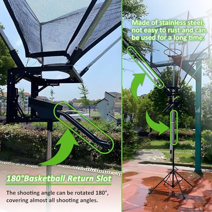 Basketball Hoop Returner Shot Return Apparatus Rebounder Retractable Large Attachment for Adults Training Shooting M