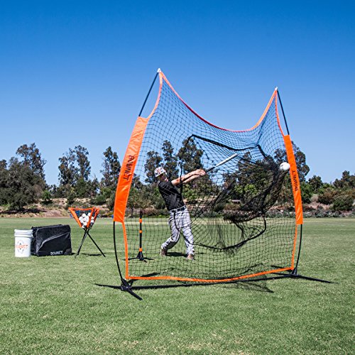 Bownet Original Big Mouth 7’ x 7’ Baseball Softball Hitting Net – Portable Pitching & Batting Practice Net, Heavy Duty Steel Frame, Fast 60-Second Setup, Carry Bag