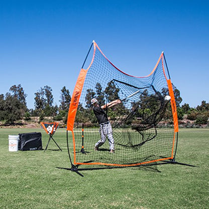 Bownet Original Big Mouth 7’ x 7’ Baseball Softball Hitting Net – Portable Pitching & Batting Practice Net, Heavy Duty Steel Frame, Fast 60-Second Setup, Carry Bag