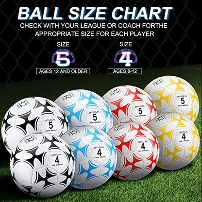 Lenwen 12 Pcs Soccer Balls with Pump Bulk Official Size 5 4 3 Kids Teens Adult Indoor Outdoor Sports Soccer Gift for Play Training Gift Party Back to School - size: Size 5, style: Bright Style