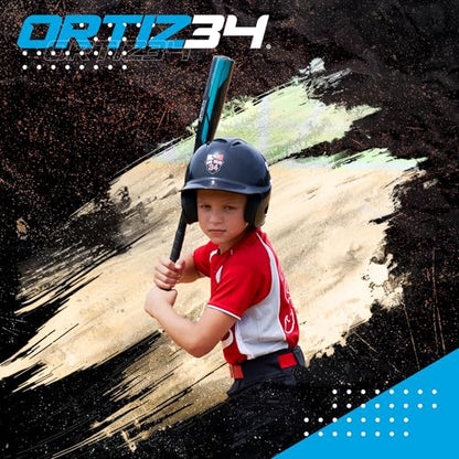 Ortiz34 Youth T-Ball Set, 25” Signature Aluminum T-Ball Bat with -10 Drop, Foam Core T-Ball, 9” Lightweight Youth Glove, Vibrant Graffiti Print