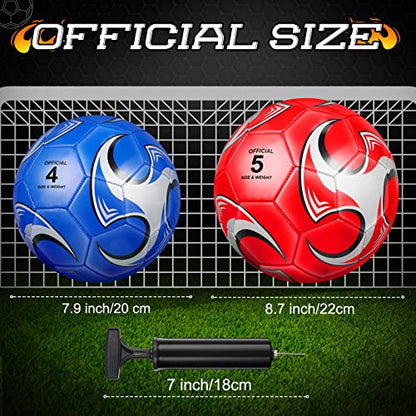 Supervitae 12 Pack Soccer Balls for Teen Adult Bulk Deflated Soccer Balls with Pump Outdoor and Indoor Training Practice Football for Back to School Sports Game Birthday Gift Party - size: Size 4