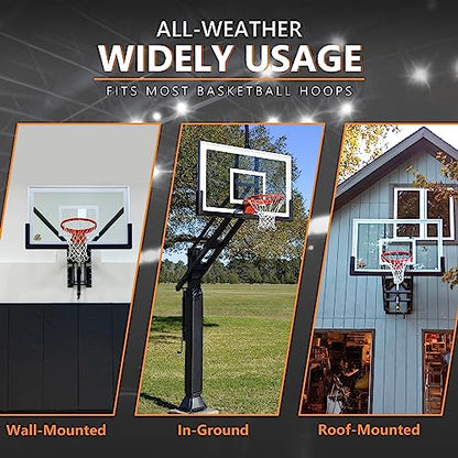 Basketball Rim, Heavy Duty Basketball Rim Replacement - Universal 18 Inch Breakaway Rim and Net,Professional Double-Spring Backboard Rims For In-Ground and Wall-Mounted Basketball Hoops Indoor Outdoor