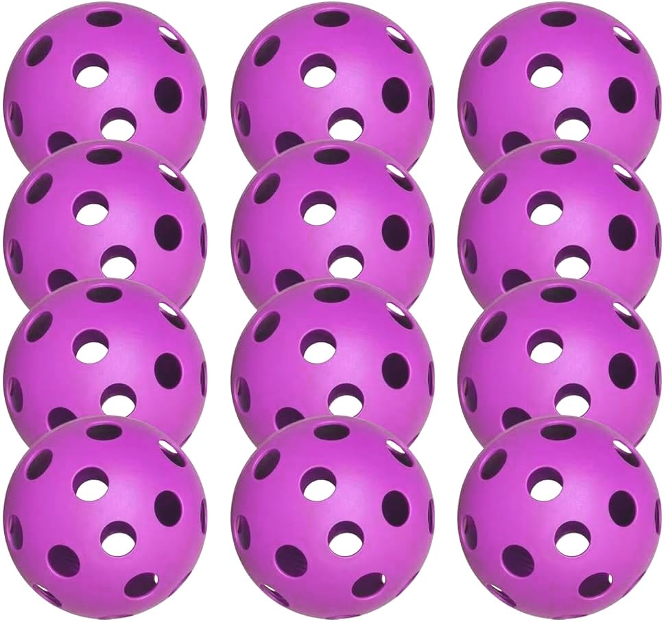 6 Pack Sports Outdoor Pickleballs - 40 Pickleball Balls - USA Pickleball Balls (USAPA) Approved - Official US Open Ball - color: Purple, style: 12 - Pack
