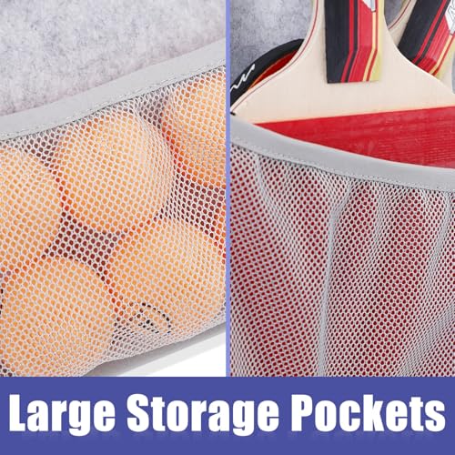 VISEMAN Ping Pong Storage Rack, Table Tennis Racket Holder Wall Mount Organizer for 4 Paddles and Balls