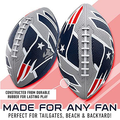 Franklin Sports NFL Team Footballs - Rubber Youth Mini Balls for All Teams - Kids 8.5" Football + Air Pump Sets - Official NFL Licensed - style: New England Patriots
