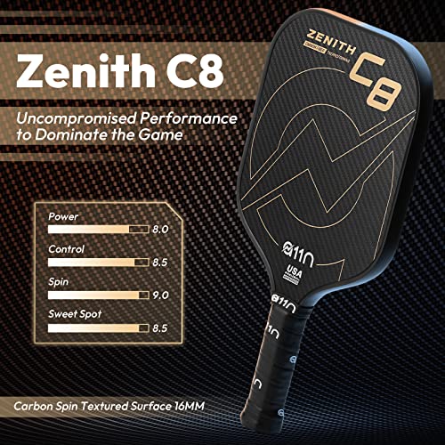 A11N Zenith C8-16mm Pickleball Paddle with Tournament Backpack Bundle