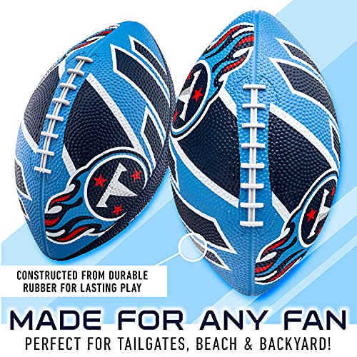Franklin Sports NFL Team Footballs - Rubber Youth Mini Balls for All Teams - Kids 8.5" Football + Air Pump Sets - Official NFL Licensed - style: Tennessee Titans
