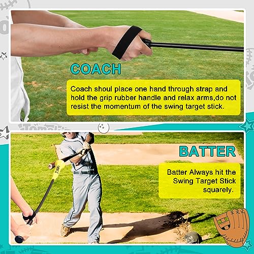 Hitting Stick Batting Swing Trainer, Batting Practice Equipment for Baseball and Softball, Ideal One-on-One Coaching Tool for Baseball 54'' - style: Baseball Swing Trainer