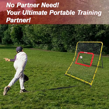 Zonlolo Baseball Pitchback Net, Rebounder Net, Pitching Return Trainer,Three Angles Without Adjusting, Perfect for Solo Playing Catch