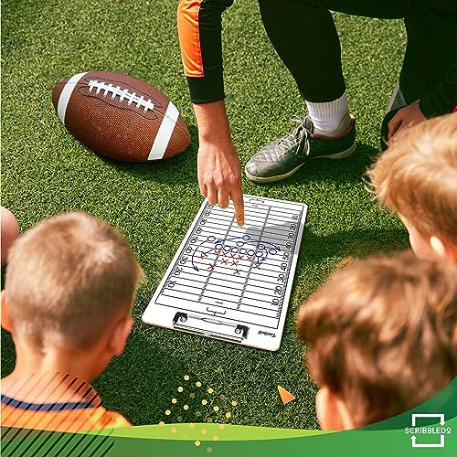 SCRIBBLEDO Football Dry Erase Board for Coaches 15x9 Double Sided Whiteboard Coaching Clipboard Equipment Football Accessories The Perfect Coach Gifts