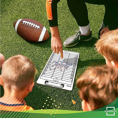SCRIBBLEDO Football Dry Erase Board for Coaches 15x9 Double Sided Whiteboard Coaching Clipboard Equipment Football Accessories The Perfect Coach Gifts