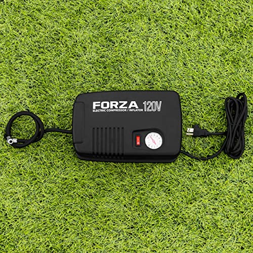 FORZA Electric Ball Pump [120V] - Quick & Easy Soccer Ball/Tyre Inflation | Triple Pressure Gauge (PSI, KPA & BAR) - US, UK, EU Adapter Included | Flexible Hose