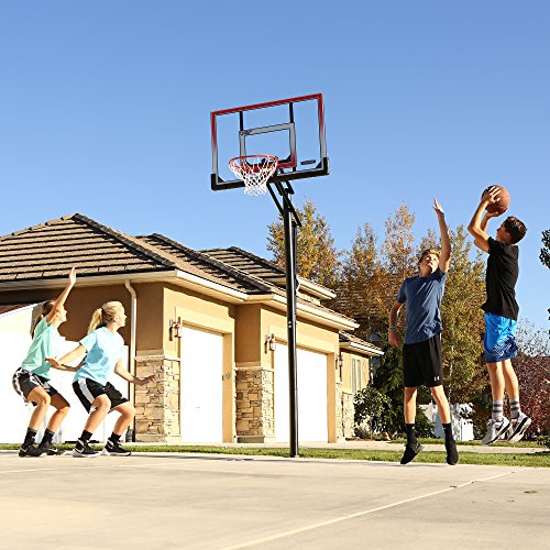 Lifetime 71799 Height Adjustable In Ground Basketball System, 50 Inch Shatterproof Backboard